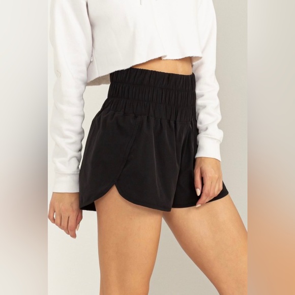 Black Paper Bag Waist Shorts - Picture 3 of 10